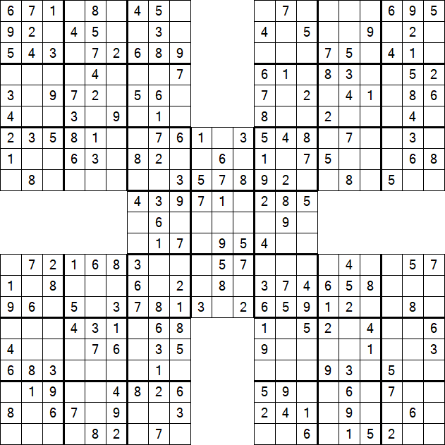 Samurai Sudoku - Fácil