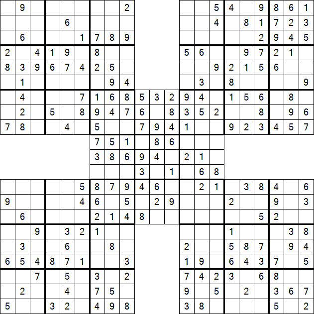 Samurai Sudoku - Fácil