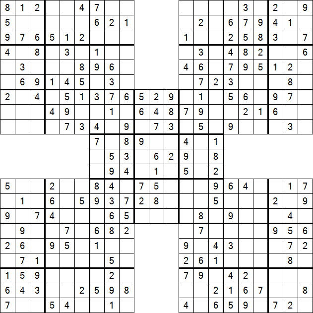 Samurai Sudoku - Einfach
