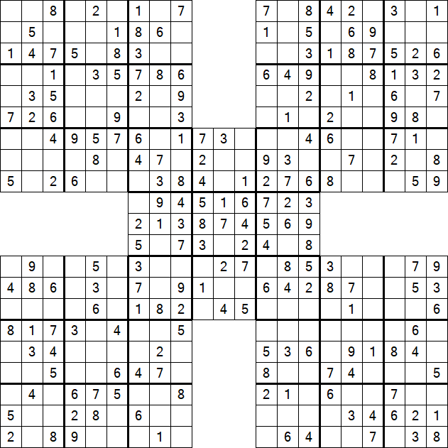 Samurai Sudoku - Einfach