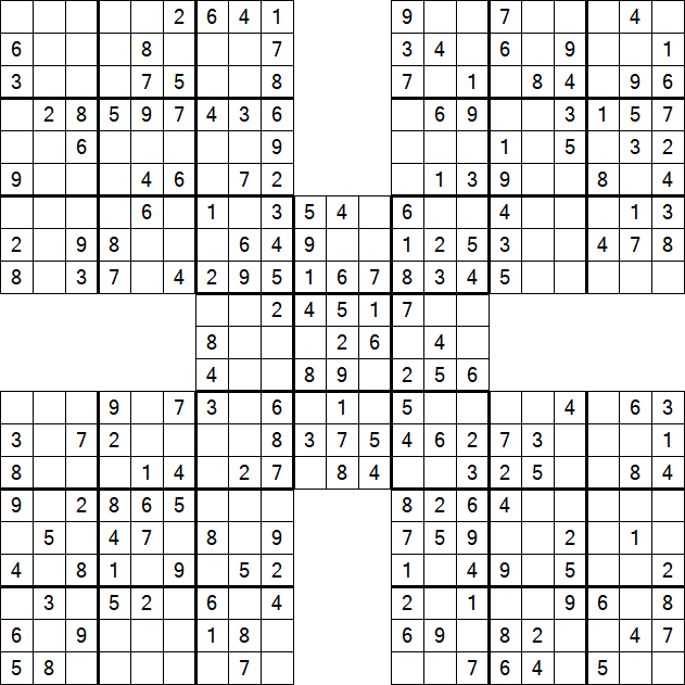 Samurai Sudoku - Einfach