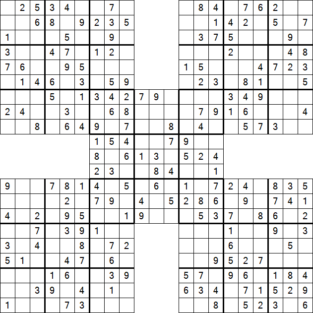 Samurai Sudoku - Einfach