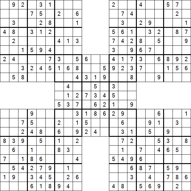 Samurai Sudoku - Einfach