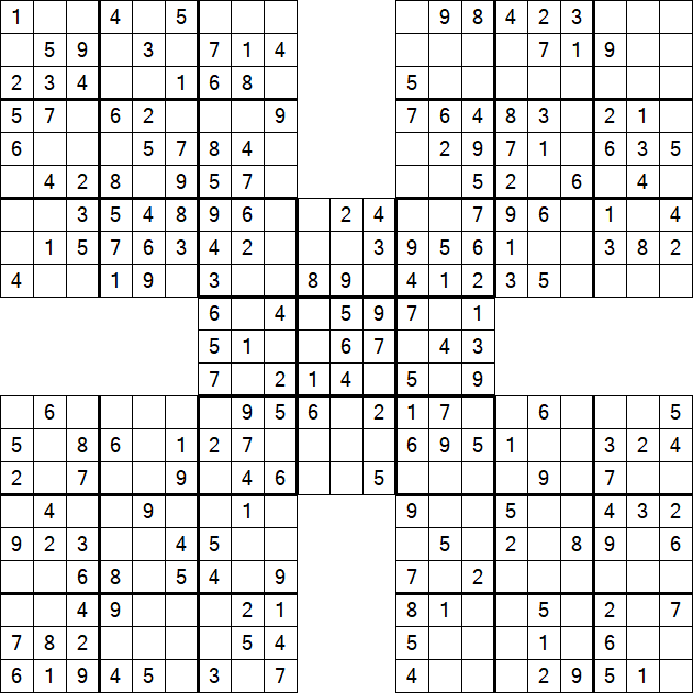 Samurai Sudoku - Einfach