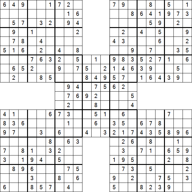 Samurai Sudoku - Einfach