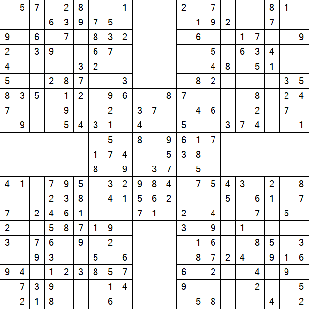 Samurai Sudoku - Einfach