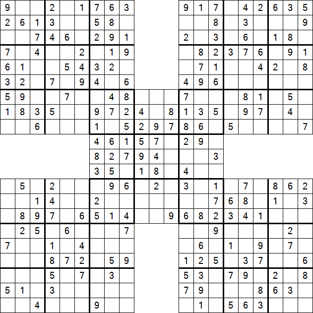 Samurai Sudoku - Einfach