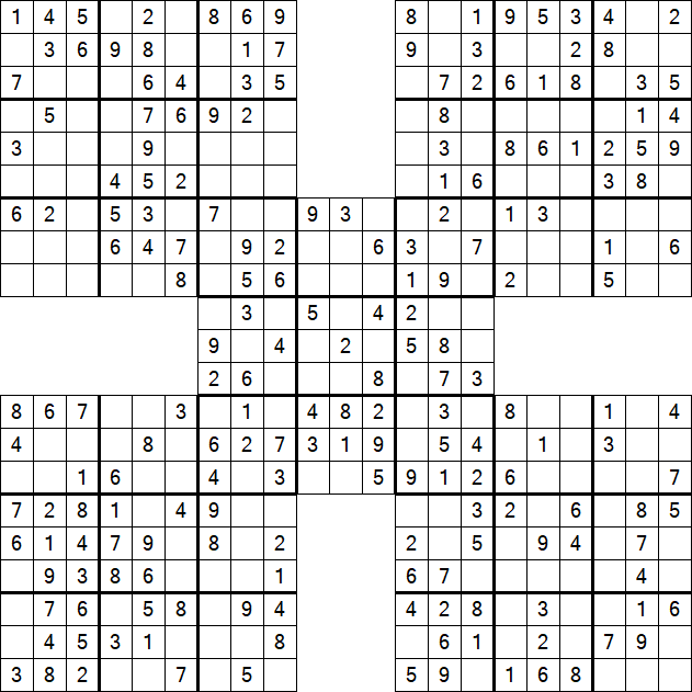Samurai Sudoku - Einfach