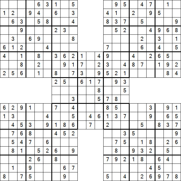 Samurai Sudoku - Einfach
