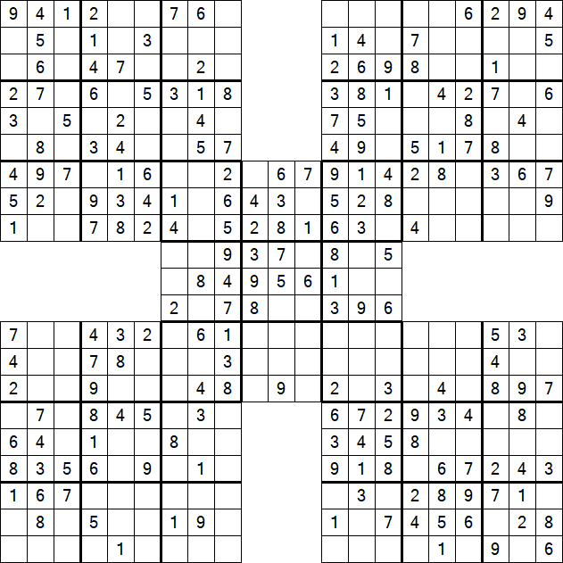 Samurai Sudoku - Einfach