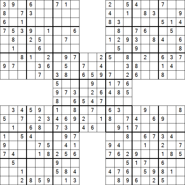 Samurai Sudoku - Einfach