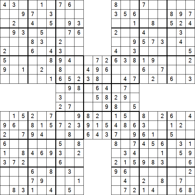 Samurai Sudoku - Einfach