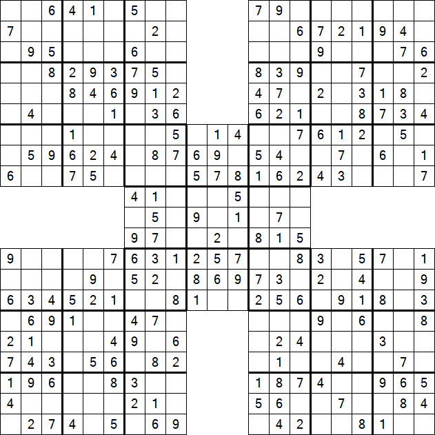 Samurai Sudoku - Einfach