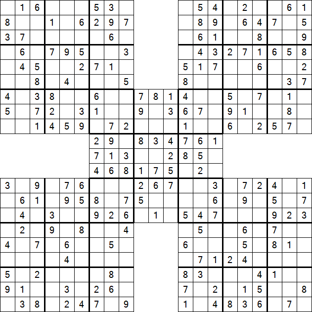 Samurai Sudoku - Easy