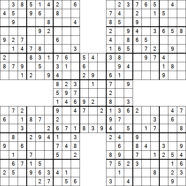 Samurai Sudoku - Einfach