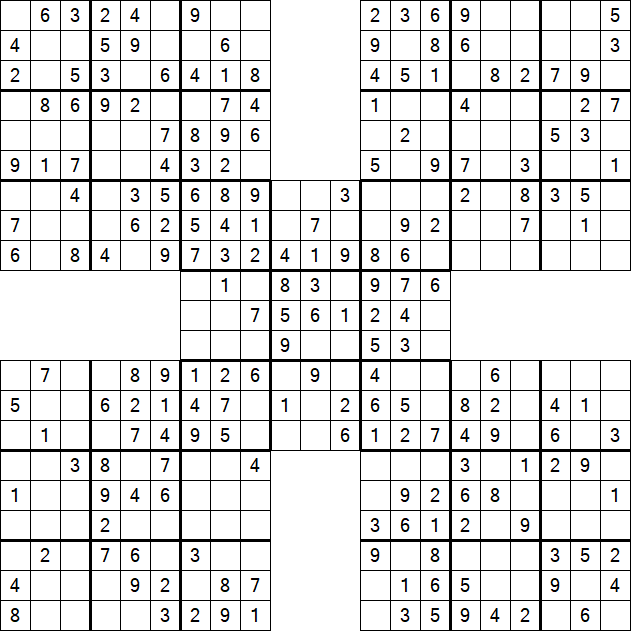 Samurai Sudoku - Einfach