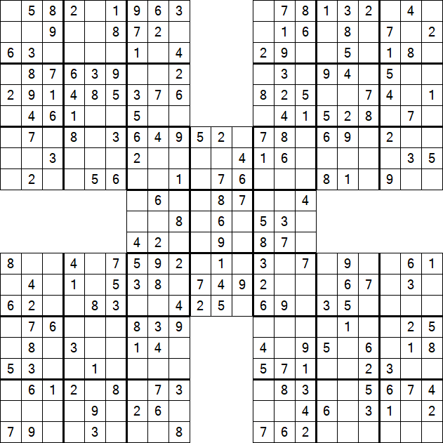 Samurai Sudoku - Einfach