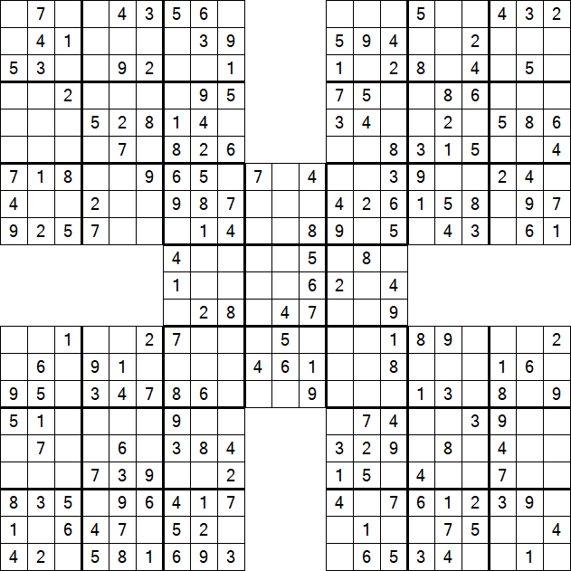 Samurai Sudoku - Einfach