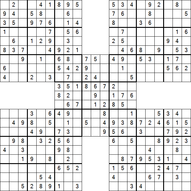 Samurai Sudoku - Einfach
