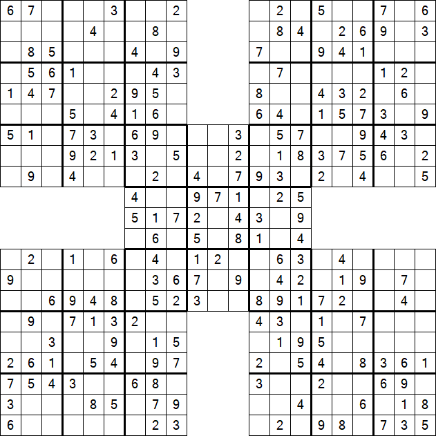 Samurai Sudoku - Easy