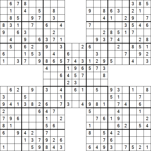 Samurai Sudoku - Easy