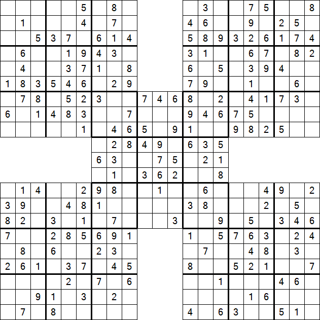 Samurai Sudoku - Einfach