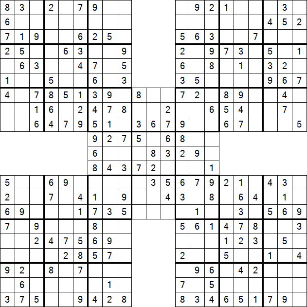 Samurai Sudoku - Einfach