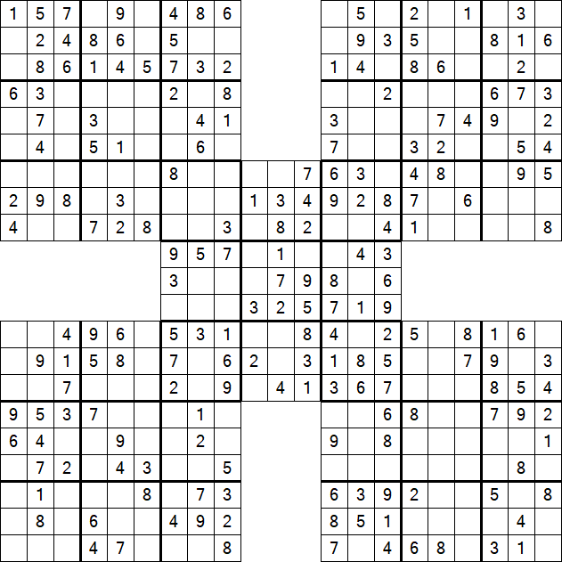 Samurai Sudoku - Einfach