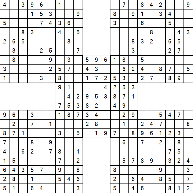 Samurai Sudoku - Einfach