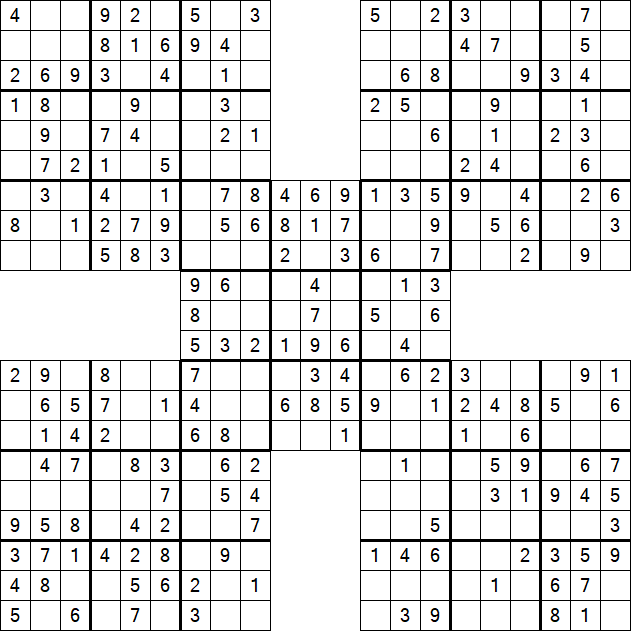 Samurai Sudoku - Easy