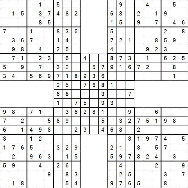 Samurai Sudoku - Easy