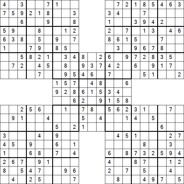 Samurai Sudoku - Einfach