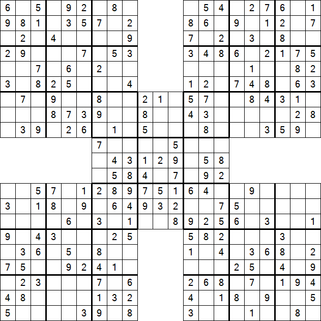 Samurai Sudoku - Einfach