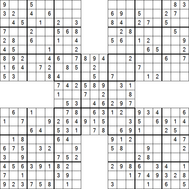Samurai Sudoku - Easy