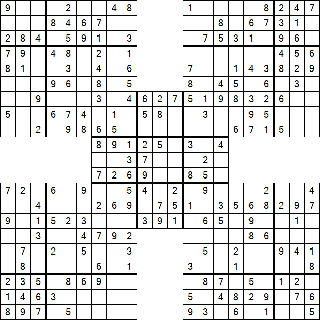 Samurai Sudoku - Simple