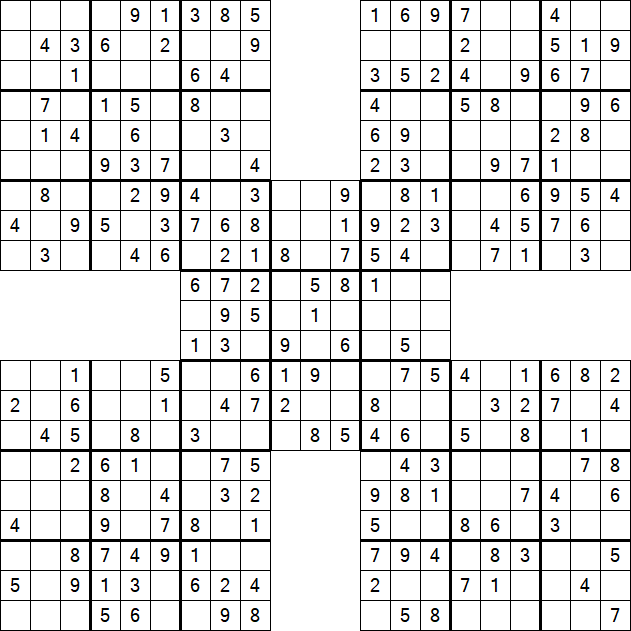 Samurai Sudoku - Einfach