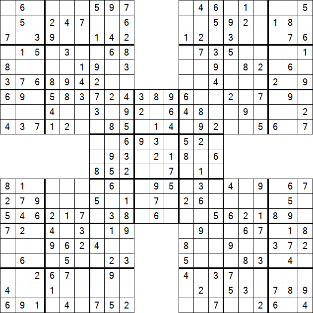 Samurai Sudoku - Einfach