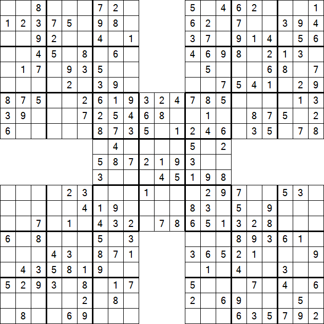 Samurai Sudoku - Einfach