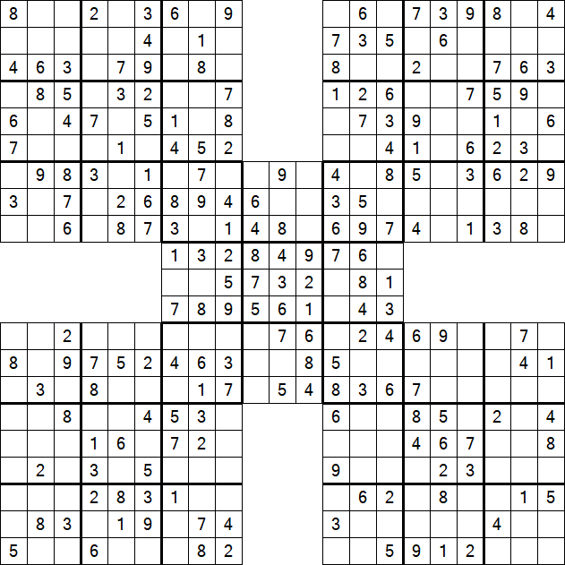 Samurai Sudoku - Einfach