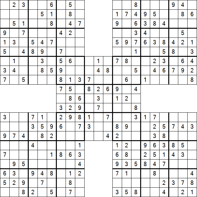 Samurai Sudoku - Easy