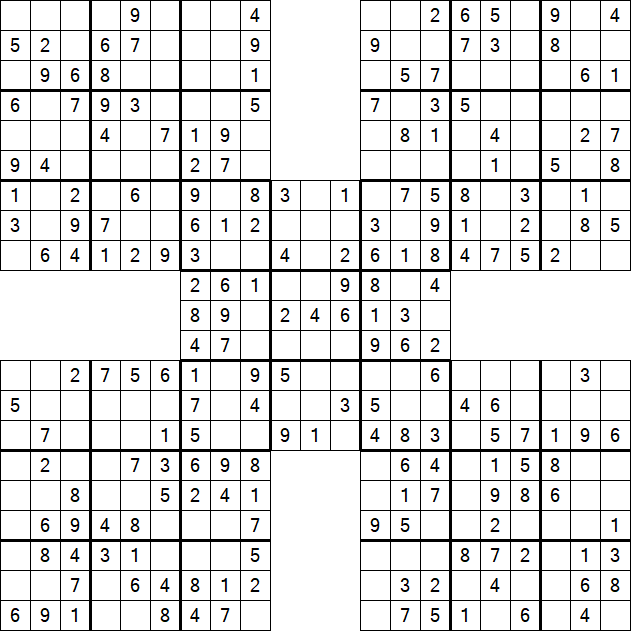 Samurai Sudoku - Einfach