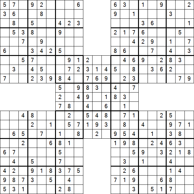 Samurai Sudoku - Simple