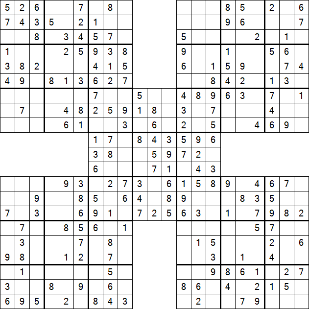 Samurai Sudoku - Easy