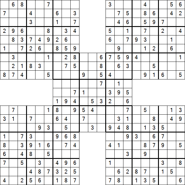 Samurai Sudoku - Easy