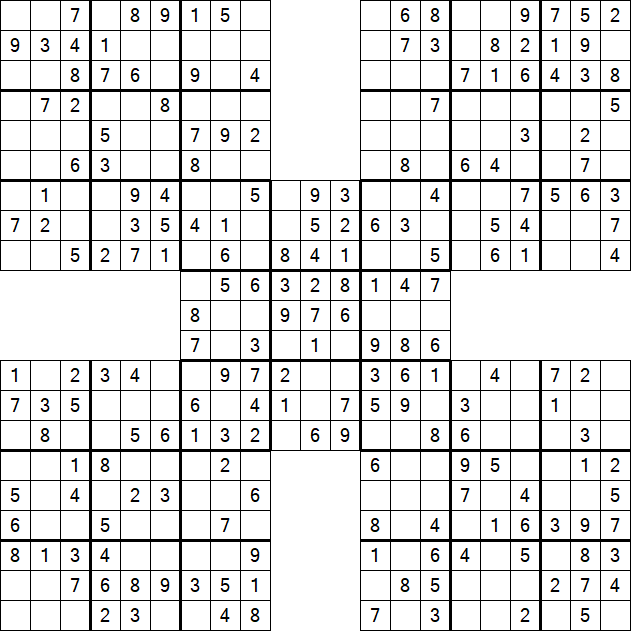 Samurai Sudoku - Easy