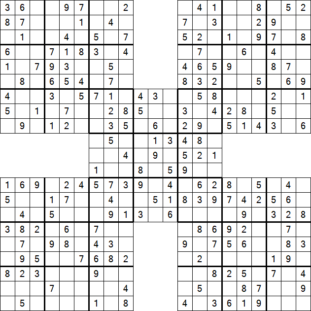 Samurai Sudoku - Easy