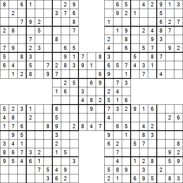 Samurai Sudoku - Easy