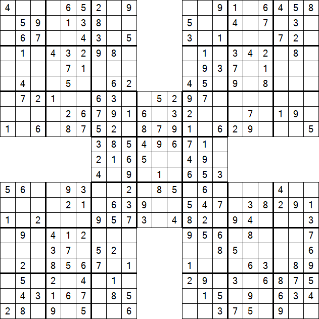 Samurai Sudoku - Simple
