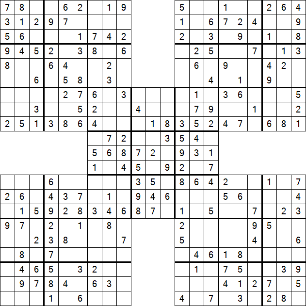 Samurai Sudoku - Simple