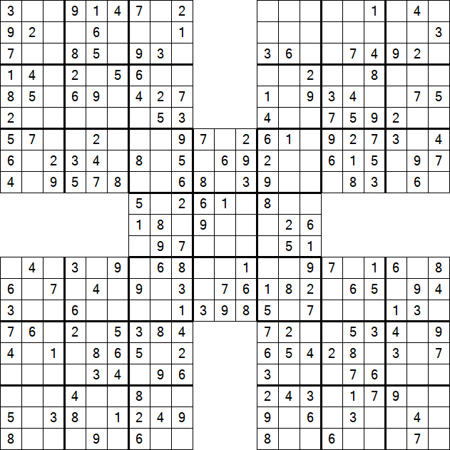 Samurai Sudoku - Simple